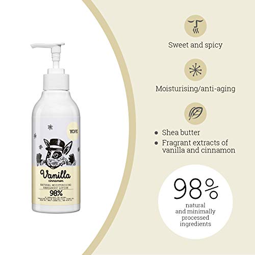YOPE Natural Body Lotion, Aloe Vera Extract, Shea Butter, Argan Oil, Dry Skin, 98% Natural ingredients, Vanilla and Cinnamon 300ml - Image 3
