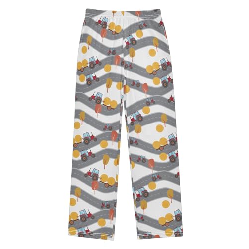 ZZXXB Tractor Riding Boys Long Pants Soft Trousers Elastic Waist Kids Lounge Bottoms with Pockets S-XL - Main Image