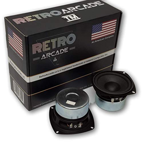 4 Inch Round woofer HiFi Stereo Jamma Speaker 30W RMS 8 ohm, by RetroArcade.us