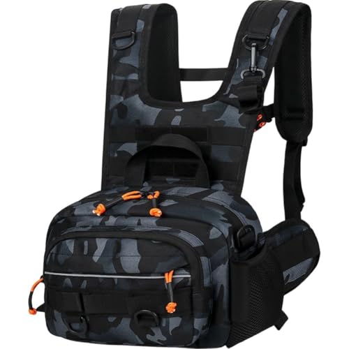 Ericetion Chaleco De Pesca con Mosca, Señuelo De Pesca, Chaleco De Pecho Frontal, Mochila De Viaje, Camping, Senderismo, Ciclismo Aire Libre, Equipo De Montañismo, Bolsa De Aparejos para Hombres