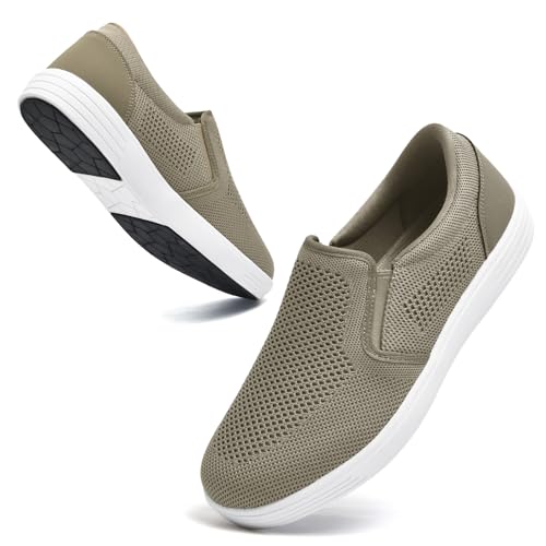 Puxowe Men's Slip On Walking Shoes-Lightweight Comfortable Knit Dress Sneaker