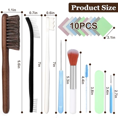 Jewelry Cleaning Kit,20 Pcs Professional Silver Cleaning Kit with Polishing Cloth Big&Small Hole Brush，Needles and Crevice Brush for All Jewelry Diamond Ring Earring Sterling Silver by Generic - Image 7