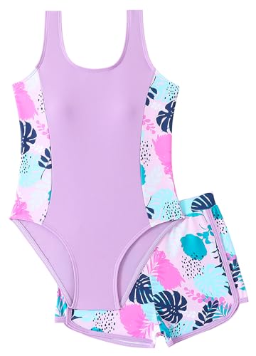 Combishort de bain fille 5-14 ans maillot de bain une pièce casual