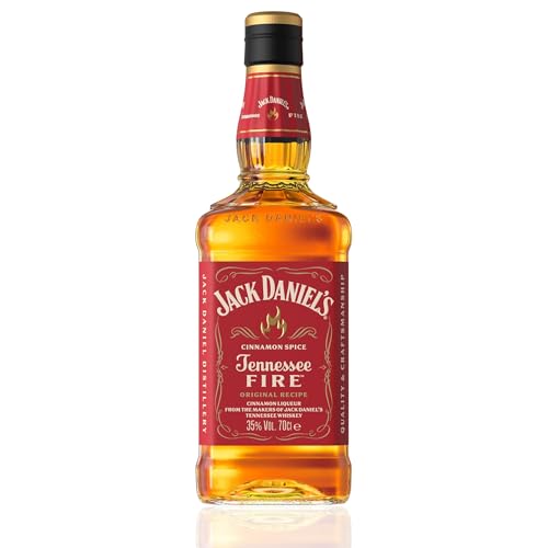 Jack Daniel's Tennessee Fire – Whiskey con Liquore alla Cannella, Liquore Americano dal Gusto Intenso e Speziato, Aroma di Cannella Piccante, 35% Vol., Bottiglia in Vetro da 100 cl