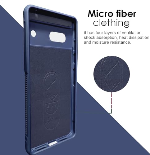 Image of A rtistque Liquid Silicone Stripes Back Cover Case for Google Pixel 6A | with Camera Protection | with Inner Fabric | Anti Slip Grip | AirBag Case - Blue