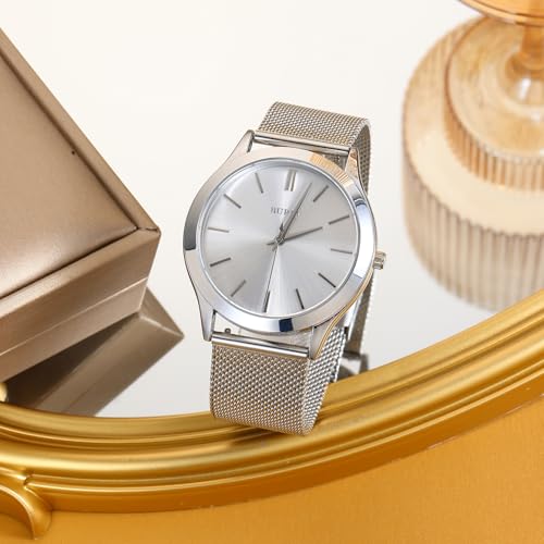Image of BUREI Men's Wrist Watch, Analog Stainless Steel Dress Waterproof Quartz Watch for Men with Japanese Movement,Refined Gifts for Men, Boyfriend, Husband, Dad