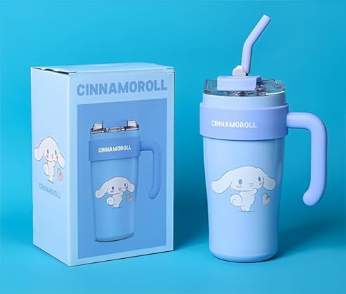 Image of DOCAT 860ML Stainless Steel Tumbler with Straw, Vacuum Insulated Coffee Tumbler, Leakproof Wide Mouth Sipper Bottle with Straw, Hot and Cold Sipper for Gym, Office, Sport, Travel, Home (Blue)