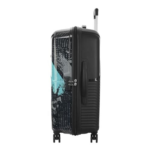 Image of Kamiliant by American Tourister ATHER|Printed Check-in Trolley Bag Large Size (79 cms) for Travel| Hard Case Polypropylene (PP) Suitcase|360 8-Wheel Spinner Luggage Trolley|Combination Lock|Black