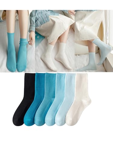 Image of OYOANGLE Women's 4 Pairs Striped Print Breathable Lightweight Ankle Socks Set Simple Casual Sock Gift Blue 36-39