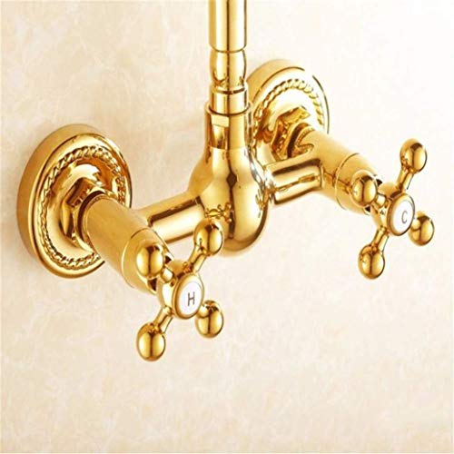 Mitigeur d'évier mural doré à bec rotatif pour simplifier la vaisselle - 4