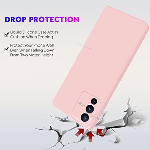 Image of LIRAMARK Silicone Soft Back Cover Case for V23 Pro (5G) / Vivo S12 Pro (5G) (Silicone Pink)