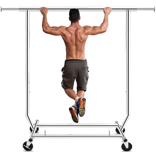 HOKEEPER Clothes Rack, Rolling Clothing Racks for Hanging Clothes, Portable Clothes Rack with...
