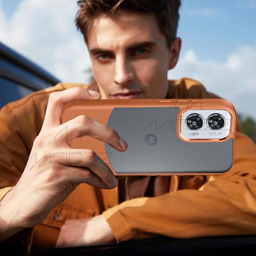 Image of MINTZZ Moto Edge 50 Fusion Back Cover, Leather Design, Protective Cover with Camera Lens Protection, Premium Grip & Slim Fit Durable, Edge 50 Fusion Case (Brown, Moto Edge 50 Fusion)