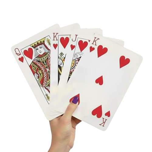 FUN FABLES Giant Waterproof Playing Cards | Large 17×12cm Playing Cards | 52 Plastic-Coated Decks for Family Party Games BBQs Garden Fun & Indoor/Outdoor (1 17 cm x 12 cm) | 16+
