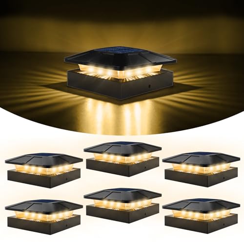 Lampe solaire d'extérieur poteau 10x10 bois vinyle lot de 6