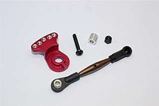GPM For Tamiya GF01 Upgrade Parts Spring Steel Modified Anti-Thread Steering Tie Rod With Servo Horn - 2Pcs Set Red