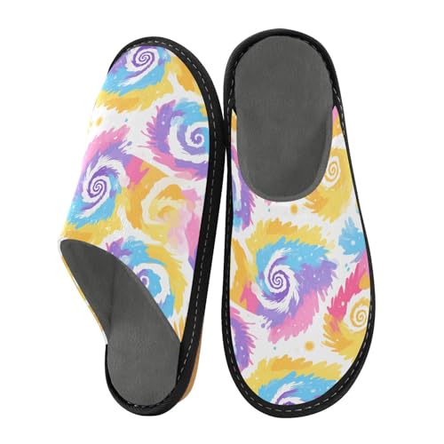 Colorful Tie Dye Warm Womens Slippers Women Warm Slippers Indoor with Memory Foam For House, Bedroom2