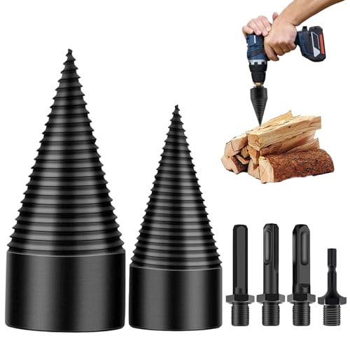 Fendeurs De Bches,42mm Foret De Fendeuse De Bois,Fendeur De Bois De Bois Conique Pour Perceuse A Bois Et Fraise A Boisdurable Outil De Broyage De Bois De Cne De Vis De Fendage Avec 3 Poignees 85336219