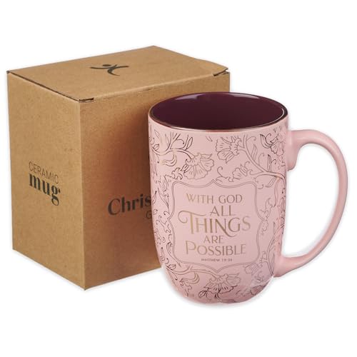Image of Christian Art Gifts Large Ceramic Coffee Bible Verse Mug for Women