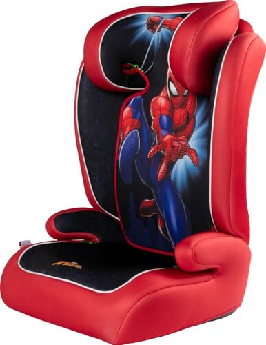 Tataway Marvel Spiderman i-Size R129, Seggiolino auto bambini 15-36 kg (3,5-12 anni), 100-150 cm, Gruppo 2/3, si installa con cintura a 3 punti, rosso