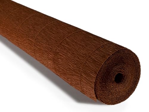Cartotecnica Rossi 140g 10 Inch Wide 8.2ft Long Italian Crepe Paper Rollfor Wedding Ceremony Various Large Festivals Decoration (Testa di Moro Dark Brown968)
