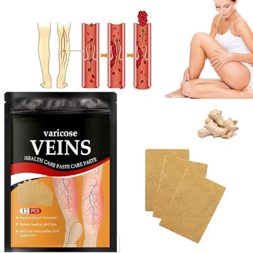 Image of KENASHII Turmeric Varicose Vein Patch - Natural Herbal Relief for Leg Pain, Swelling, Circulation & Spider Veins - Plant-Based Patches for Healthy Veins & Comfort - Reduces Acne Scars