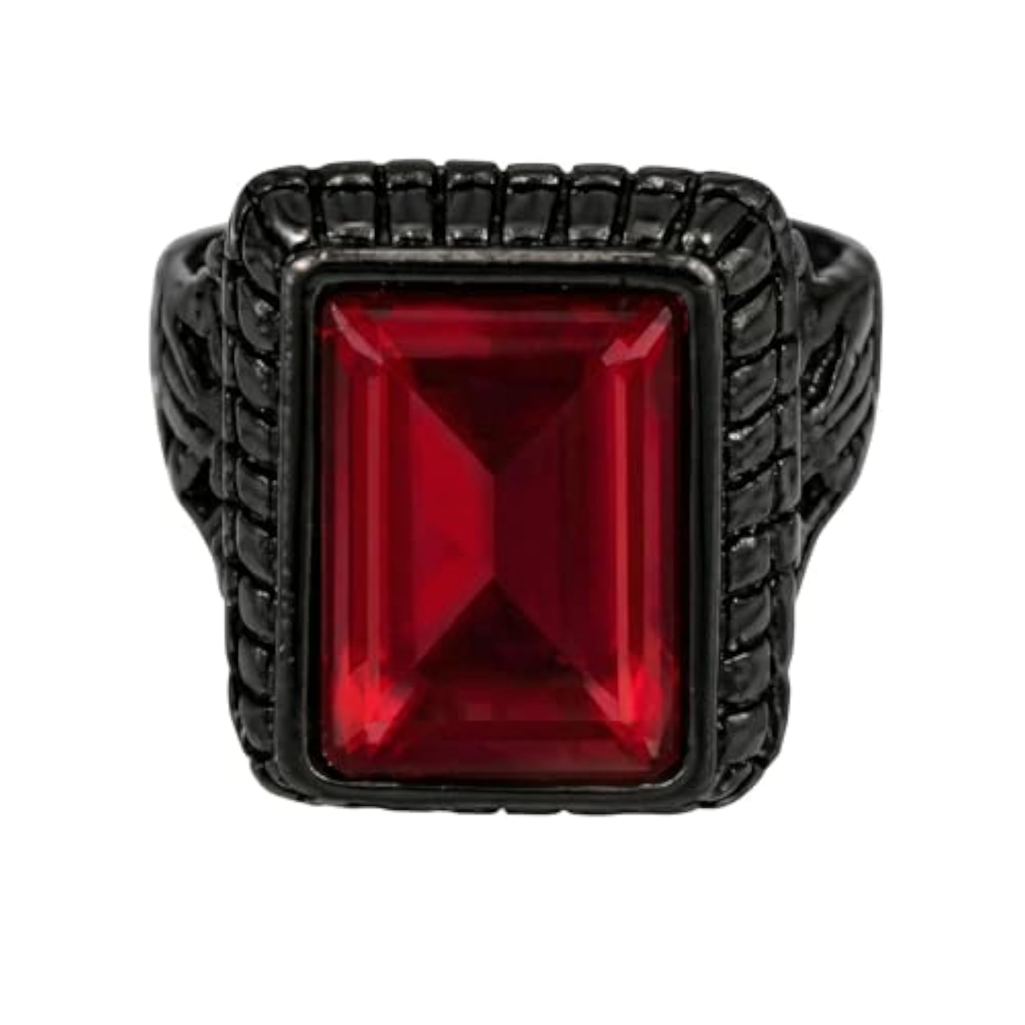 Black Multicolor Crystal Square Shaped Adjustable Ring