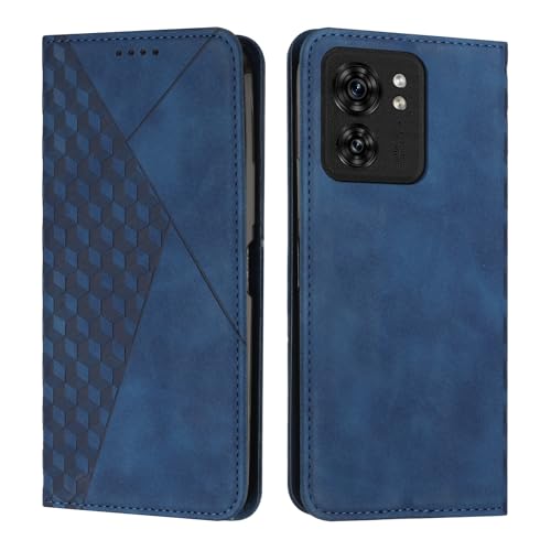 KOUYI Kompatible mit Motorola Moto Edge 40 Hülle PU Leder Weich TPU Klapphülle Kartenfächer Magnetic Standfunktion Flip Wallet Shockproof Handyhülle (Blau)