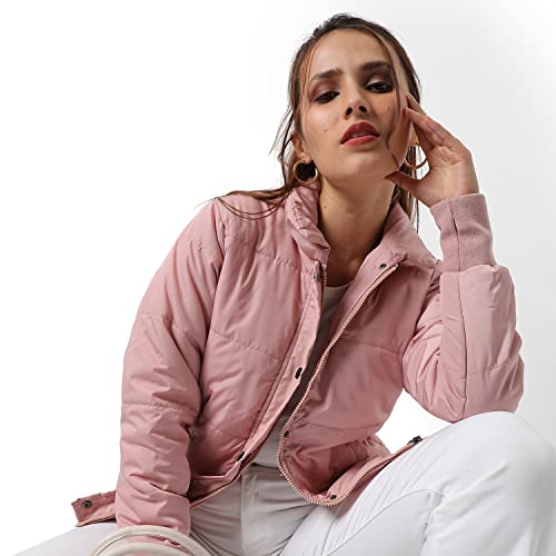 Image of PINACOLADA Women's Puffer Regular Fit Bomber Jacket For Winter Wear | Standing Collar | Full Sleeve | Zipper | Casual Jacket For Woman & Girl | Western Stylish Jacket For Women
