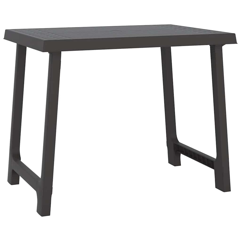 Tavolo da Campeggio Antracite 79x56x64 cm in PP Effetto Legno | Tavolino da esterno per giardino e balcone con foro per ombrello, ideale per picnic e pranzo all'aperto.