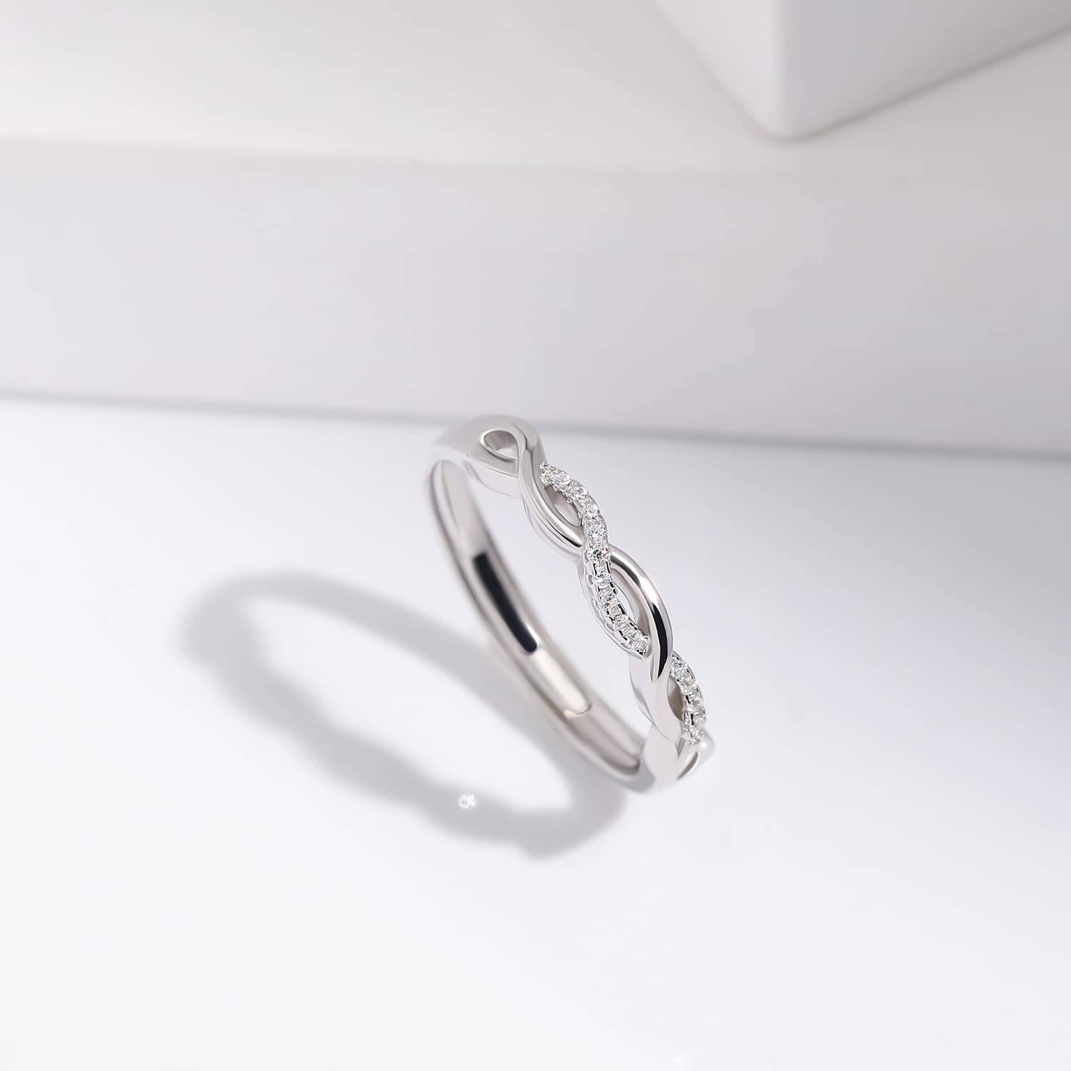 925 Sterling Silber für Frauen, Zirkonia, Versprechen, Eheringe, Daumen, Finger, zierlicher Kleiner Fingerring, größenverstellbar, Gold