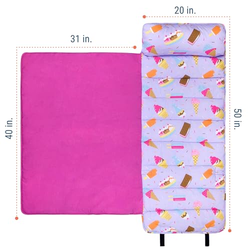 Image of Wildkin Kids Original Nap Mat - Cozy Kids Sleep Mat with Pillow, ideal for School & Travel