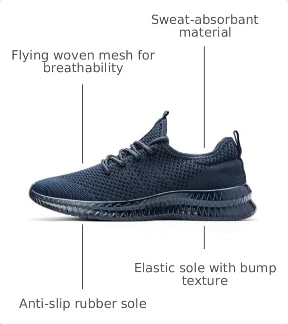 Image of FUJEAK Men Running Shoes Men Casual Breathable Walking Shoes Sport Athletic Sneakers Gym Tennis Slip On Comfortable Lightweight Shoes