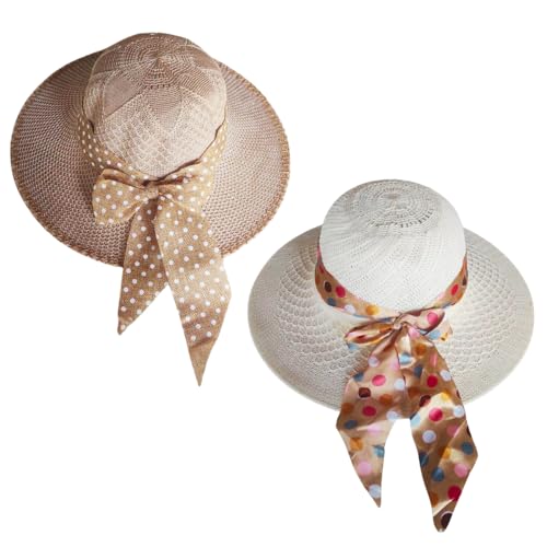 Chapéu Feminino para Sol com Aba Larga, Chapéu de Praia Feminino Proteção Contra o Sol, Chapéu Femin