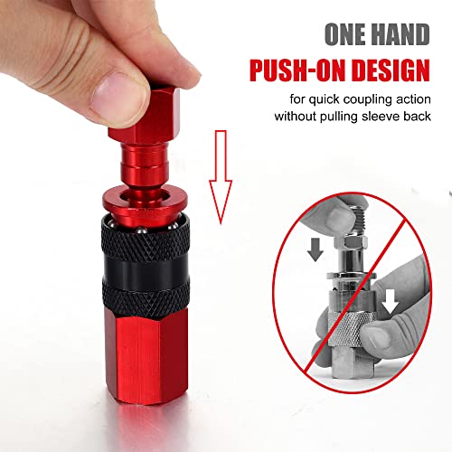 Juego de conexión rápida de aluminio industrial NPT 1/4 con conectores neumáticos 6