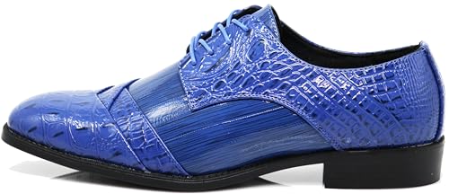 Image of STW Men's Alligator Crocodile Print Oxfords Fashion Lace Up Dress Shoes