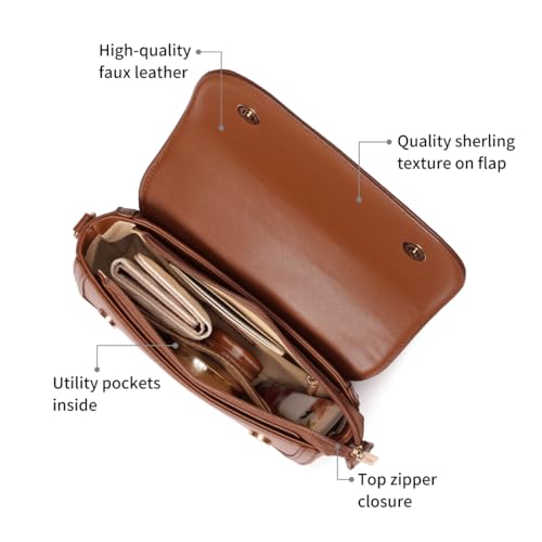 Image of Fastrack Sherpa-Panel Sling Bag for Women | Faux Leather Crossbody with Zipper Closure, Gold Hardware and Detachable Strap | Compact Textured Bag for Casual and Evening Outfits
