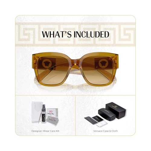 Versace VE4437U Square Sunglasses for Women +BUNDLE with ACCESSORY EYEWEAR KIT2