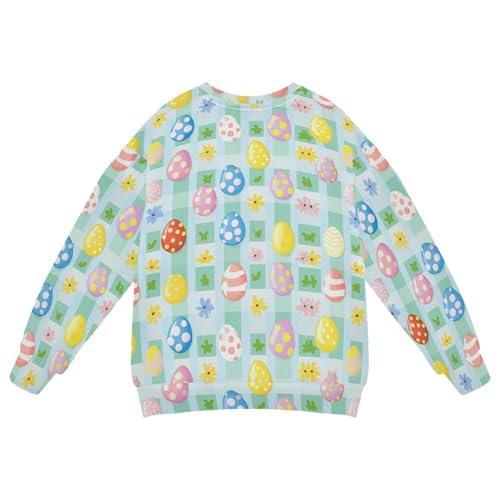 JUNZAN Easter Day Stripes Plaid Kids Girls Hooded Sweatshirt Crewneck Sweatshirt With Hoodie Athletic 4T2