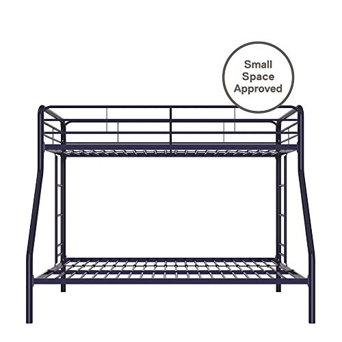 Dhp Twin-Over-Full Bunk Bed With Metal Frame And Ladder, Space-Saving Design, Blue #TOP7
