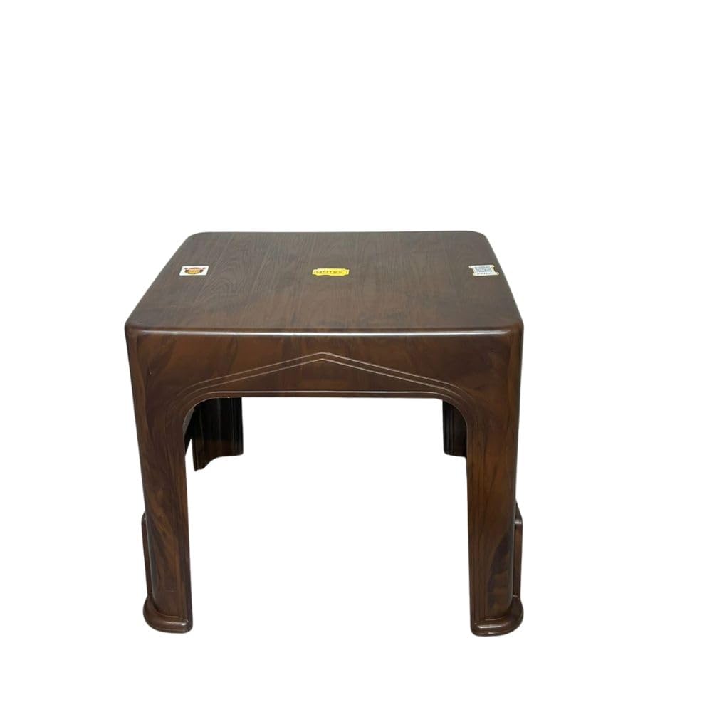 Multipurpose Plastic Center Table for Living Room | Durable Coffee Table | Lightweight Utility Table for Home, Bedroom & Balcony (Brown) (1)-image-34