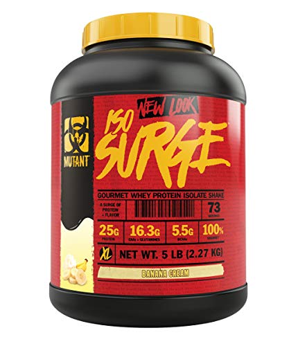 Mutant ISO Surge Whey Protein Isolate Powder Acts Fast to Help Recover, Build Muscle, Bulk and Strength, 5 lbs â€“ Banana Cream