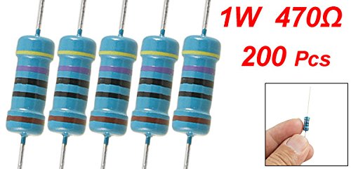 Sourcing Map Résistances 470 Ohm 1/4W - Lot 300 Pièces Film Métallique 1% Tolérance - Axial Électronique