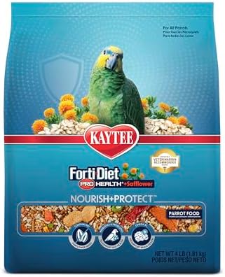 best food for short tailed parrots that will surprise you 8 Kaytee Forti-Diet Pro Health+Safflower Nourish+Protect Parrot Food, Supports Breeding and Molting, Nutrition Backed by Science, Digestive and Brain Health, 4 pounds