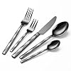 Black Silverware Set Luxury 30 Piece Flatware Set for 6 Cutlery Set Stainless Steel Diamond Cut Pattern Home Wedding Party 1810 Stainless Steel Tablewaret Dishwasher Safe Utensils