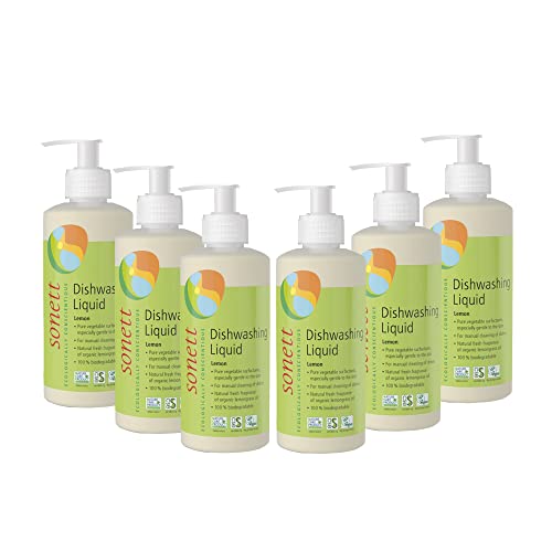 Image of Sonett Organic Dishwashing Liquid Organic 100% Biodegradable Lemon, 10 Fl.Oz (Pack of 6)
