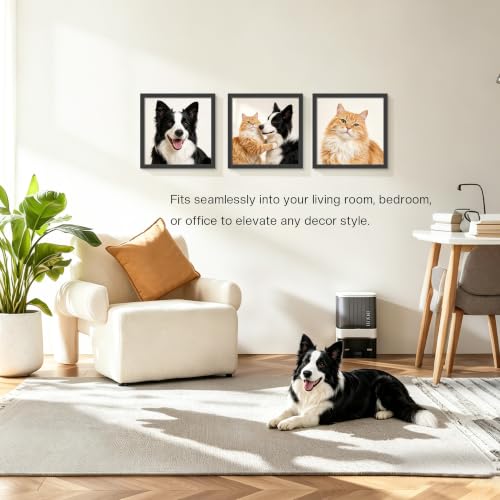 Image of Picrit 12x12 Picture Frame 3 Pack, Wall Mount Display, Black Wood Grain