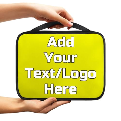 Image of Custom Photo Bible Cover Case Personalized Bible Covers Add Your Text Name Logo Image Customized Scripture Bags with Handle Gifts for Father Mother Sister Friends, Yellow