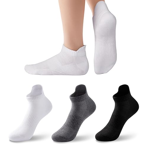 Athletic Ankle Socks Women & Men, Arch Compression, Heel Tab, Moisture-Wicking, Lightweight Cotton Socks