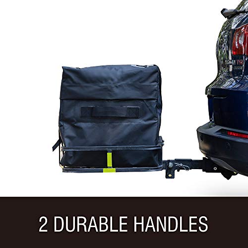 Marksign 100% Waterproof Hitch Carrier Cargo Bag 59'' X 24'' X 24'' (20 Cu Ft), Waterproof Zipper And Rain Flap, 6 Lashing Straps With Cam Buckles, Zipper Lock Included #TOP2